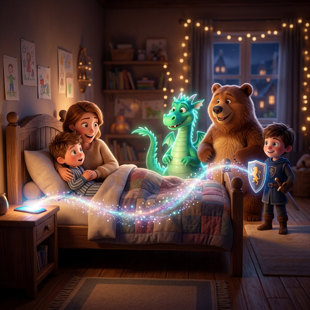 A magical bedtime story moment